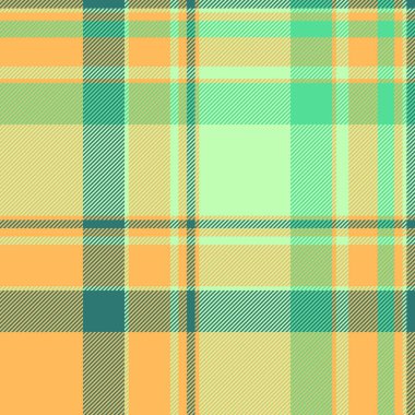 İzolasyon desenli tartan arka plan, torba kumaş vektör dokusu. Kehribar ve açık renk paletinde küçük tekstil denetimi.