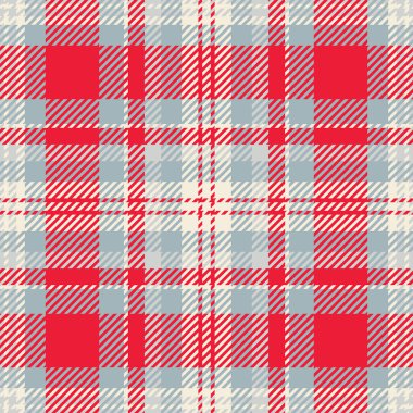 İrlanda dokusu pürüzsüz vektör, karnaval desenli tartan. Kültürel tekstil ekose kumaş kontrolü kırmızı ve pastel renk paleti ile.