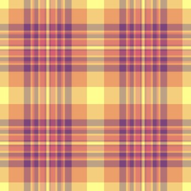 Süslü kumaş arka plan, ekose kumaş kumaş. Boşluğu kırmızı ve turuncu renk paletinde kusursuz şablon kontrol vektörünü kopyala.
