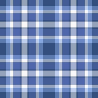 Tekstil kumaş kontrolü, reklam arka plan dokusu vektörü. Mavi ve açık renk paletinde ekosesiz ekose desen.