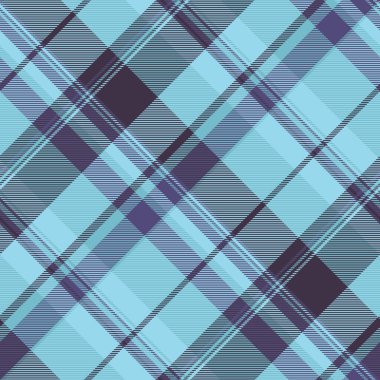 Çok renkli arka plan, ekosesiz, renk kumaşı kontrolü. Cyan ve koyu renk paletinde Afrika dokusu tekstil tartan vektörü.