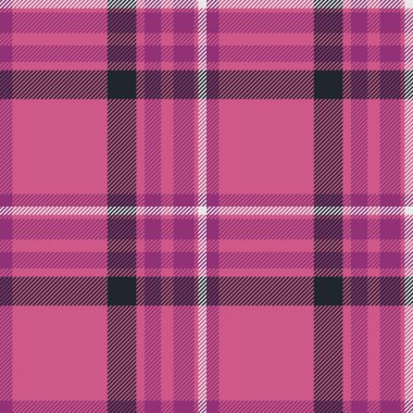 Harika bir arka plan desenli tartan, renkli desen vektör ekoseli. Boyutsal kontrol kumaş pürüzsüz pembe ve erik rengi paleti.