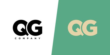 Q ve G harfi, QG logo tasarım şablonu. İlk tabanlı asgari monogram logosu.