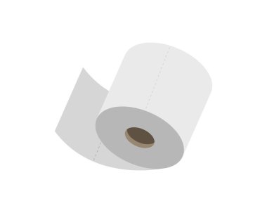 Tuvalet kağıdı rulosu veya tüp ikonu tasarımı, wc için şablon. Banyo temizliği ikonları, mutfak havlusu. Boş yumuşak kaydırma ürünleri.