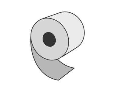 Tuvalet kağıdı rulosu veya tüp ikonu tasarımı, wc için şablon. Banyo temizliği ikonları, mutfak havlusu. Boş yumuşak kaydırma ürünleri.