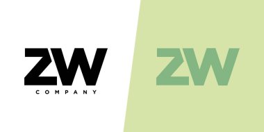 Z ve W harfi, ZW logo tasarım şablonu. İlk tabanlı asgari monogram logosu.