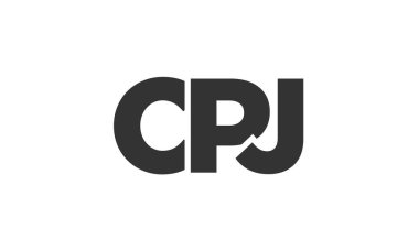 CPJ logo tasarım şablonu güçlü ve modern kalın metin ile. Basit ve minimal tipografi içeren ilk tabanlı vektör logosu. Moda şirket kimliği.