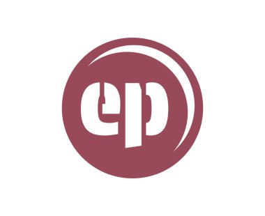 EP spor amblemi ya da takım logosu. Top mağazası, spor şirketi, eğitim ve kulüp rozeti için baş harfi E ve P olan top logosu..