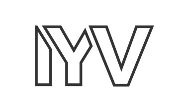 IYV logo tasarım şablonu güçlü ve modern kalın metinlerle. Basit ve minimal tipografi içeren ilk tabanlı vektör logosu. Moda şirket kimliği.