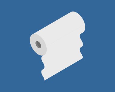 Tekstil rulo vektör simgesi. Kağıt tüp illüstrasyon tasarımı mutfak havlusu, halı, kaydırma ne adam ya da kumaş.