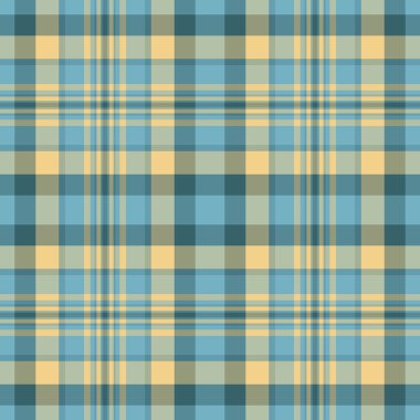 Erkek gömlek dokusu tekstil kontrolü, ekose desenli arka plan kutlaması. Cyan ve Pastel renk paletinde gerçekçi, pürüzsüz tartan kumaş vektörü.