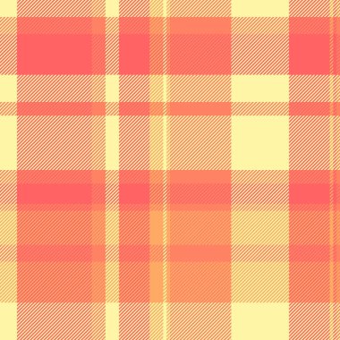 Boya desensiz tekstil, kumaş vektörlerini listele. Kırmızı ve sarı renk paletinde akıcı tartan desenli ekose arkaplan.
