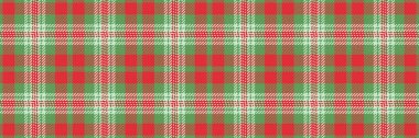 Pürüzsüz kumaş dokusu, yorgan örtülü tartan desen kontrolü. Asimetrik ekose tekstil vektörü yeşil ve kırmızı renk paletinde dikişsiz.