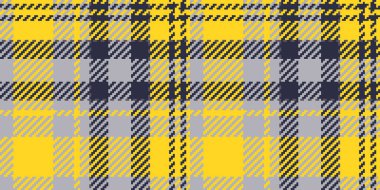 Koleksiyon deseni kumaş kontrolü, ekose kumaş dokusu vektörü. Zarif arka plan tartan tekstil sarı ve antika çelik renk paletinde pürüzsüz.