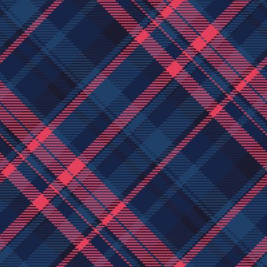 Mutfak vektör desenli ekose kumaş tartanı. Koyu ve mavi renk paletinde desenli tekstil arkaplanı pürüzsüz.