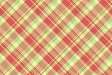 Retro ekose vektör kontrolü, günlük kumaş dokusu pürüzsüz. Drapery tekstil desenli tartan arkaplan turuncu ve limon rengi paleti.