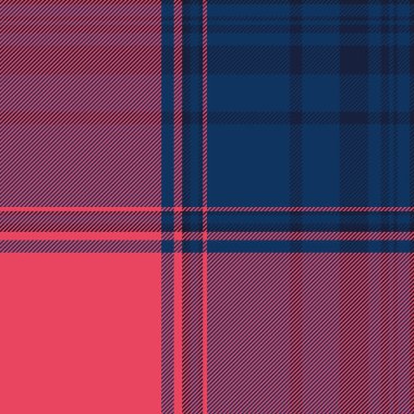 Tek desenli ekose kumaş, oturma odası arka plan dokusunu kontrol et. Paket tartan vektörsüz kumaş mavi ve kırmızı renk paleti.