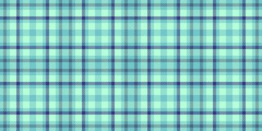 Ekose desenli tartan, erkek dokusu kontrolü. Cyan ve açık renk paletinde kumaş vektör arkaplanı pürüzsüzdür.