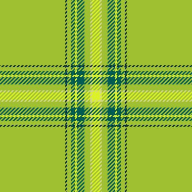 Vogue tartan tekstil vektörü, yoğun arkaplan dokusu deseni. Renk paletinde ve kireç ve deniz mavisi renklerinde kumaş dikişsiz ekoseyi incele.