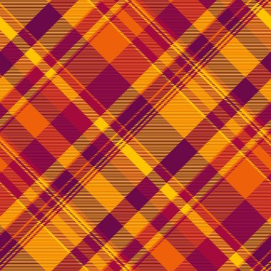 Çizgili tartan kumaş vektörü, banyo tekstil deseni. Fibröz ekose desen kontrol arka planı pembe ve altın gelincik renk paleti.