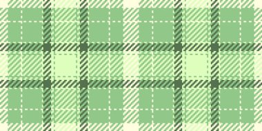 Tartan vektör düğümünü kontrol et, tekrarlanan tekstil arkaplan dokusu. Ekose kumaş desenini yeşil ve açık renk paletinde kopyala.