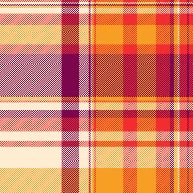 Yerli tartan vektör şablonu, yeni doku dikişsiz tekstil. Orta kontrol arka plan ekose kumaş papaya kırbaç ve turuncu renk paleti.