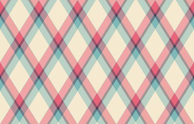 Argyle geometrik eşkenar dörtgenin kusursuz deseni. Harlequin duvar kağıdı tasarımını kontrol et. Web geçmişi için klasik elmas şekilli tekstil malzemesi, baskı kumaşı, kazak, ambalaj kağıdı, hediye kartı, davetiye.