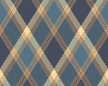 Argyle geometrik eşkenar dörtgenin kusursuz deseni. Harlequin duvar kağıdı tasarımını kontrol et. Web geçmişi için klasik elmas şekilli tekstil malzemesi, baskı kumaşı, kazak, ambalaj kağıdı, hediye kartı, davetiye.