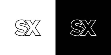 Moda harfi S ve X, SX logo tasarım şablonu. Şirket kimliği için asgari monogram tabanlı logotype.