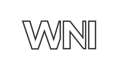 WNI logo tasarım şablonu güçlü ve modern kalın metinlerle. Basit ve minimal tipografi içeren ilk tabanlı vektör logosu. Moda şirket kimliği.