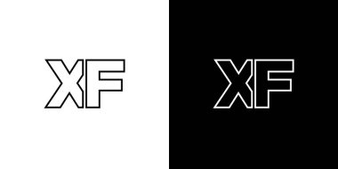 Moda harfi X ve F, XF logo tasarım şablonu. Şirket kimliği için asgari monogram tabanlı logotype.