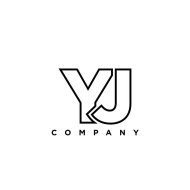 Moda harfi Y ve J, YJ logo tasarım şablonu. Şirket kimliği için asgari monogram tabanlı logotype.