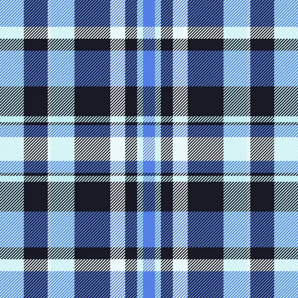 Deko desenli vektör tartan, zemin taraması kusursuz. Siyah ve mavi renk paletinde küçük desenli tekstil ekose kumaş.