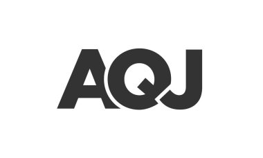 AQJ logo tasarım şablonu güçlü ve modern kalın metinlerle. Basit ve minimal tipografi içeren ilk tabanlı vektör logosu. Moda şirket kimliği.