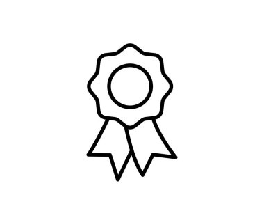 Kurdele kalitesinde vektör ikonu olan bir madalya. En iyi seçim etiketi, sertifikalı rozet, onaylı şef veya ödül garantili sembol.