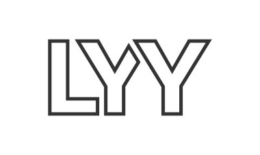 LYY logo tasarım şablonu güçlü ve modern kalın metinlerle. Basit ve minimal tipografi içeren ilk tabanlı vektör logosu. Moda şirket kimliği.
