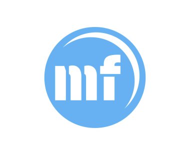 MF spor amblemi ya da takım logosu. Top dükkanı, spor şirketi, eğitim ve kulüp rozeti için M ve F harflerinin kombinasyonlu top logosu..