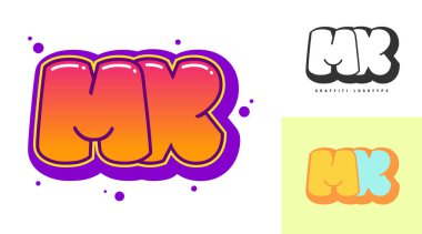 Festival ya da parti için MX logo tasarımı. Graffiti tarzında ilk harf m ve x. Yazı tipi tipografisinin yaratıcı modern harfleri. Çocukların trend logoti ya da kimliği.