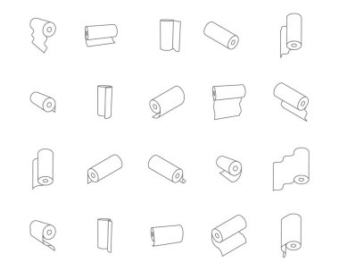 Tekstil rulo vektör simgesi. Kağıt tüp illüstrasyon tasarımı mutfak havlusu, halı, kaydırma ne adam ya da kumaş.