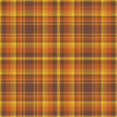 Ekose desenli turuncu. Kumaş dokusunu kontrol et. Vektör tekstil baskı tasarımı.