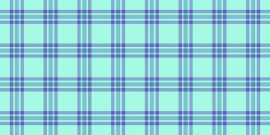 Arka plan tartan desenini, yemek desenini, ekoseli kumaşı kutlayın. Cyan ve gök mavisi renginde tekstil vektörünü iyi kontrol et.