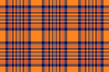 Lüks vektör dikişsiz tekstil, menü tartan arkaplan kumaşı. Mandalina ve mavi renk paletinde antik desen ekose dokusunu kontrol et.