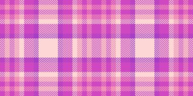 Serseri kumaş desenli ekose, doku tekstil vektörü. Eflatun ve açık renk paletinde tartan arkaplan denetimi yap.