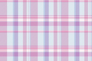 Ev yapımı ekoseli kumaş, tartsız kumaşı özelleştirin. Işık ve lavanta rengi renk paletinde süslemeli tekstil arka plan vektörü.