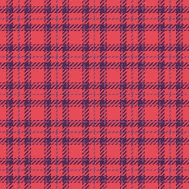 Değişik doku arka plan kumaşı, akış kontrol desenli ekose. Bağımsızlık Günü, pembe ve kırmızı renk paletinde kusursuz vektör tekstili.