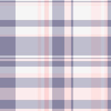 Arka plan deseni tartan, pürüzsüz vektör deseni. Süslü tekstil kumaş beyaz ve gri renk paleti ile kontrol.
