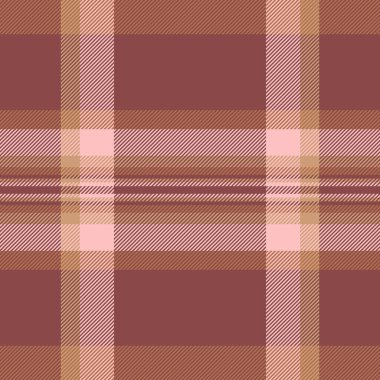 Paçavra kumaş tekstil kontrolü, kadın vektör tartan geçmişi. Kırmızı ve turuncu renk paletinde yaşsız desen desenli ekose.