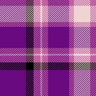 Meksika vektör kumaş arka planı, kusursuz kontrol tekstili. Mor ve pembe renk paletinde pijama tartan desen.