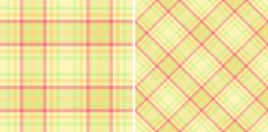 Tekstil ekose tartan arka planlı vektör kumaşının doku kontrolü. Paskalya modası fikirleri ve şık kutlamalar için açık renklerle ayarlanmış.