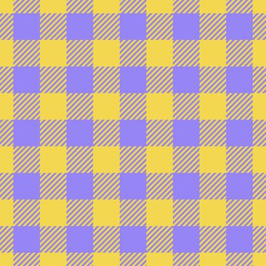 Yapısal tekstil desenli tartan, ekose desenli vektör. Uluslararası kontrol kumaş arka planı sarı ve çivit renk paletinde pürüzsüzdür.